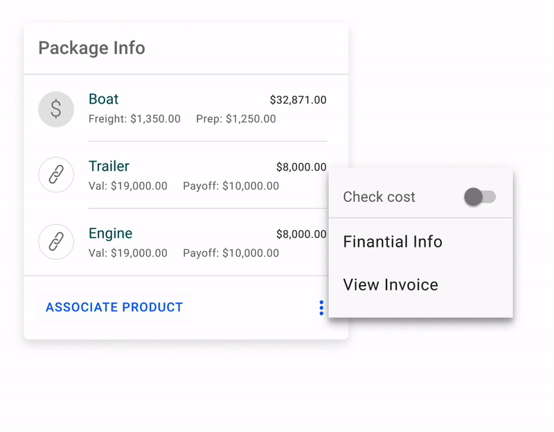 Animation of the option 2 of hide and unhide the cost and margin
